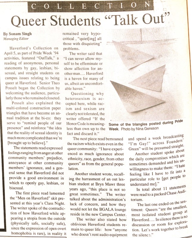 Queer Students "Talk Out" Queer Students "Talk Out"