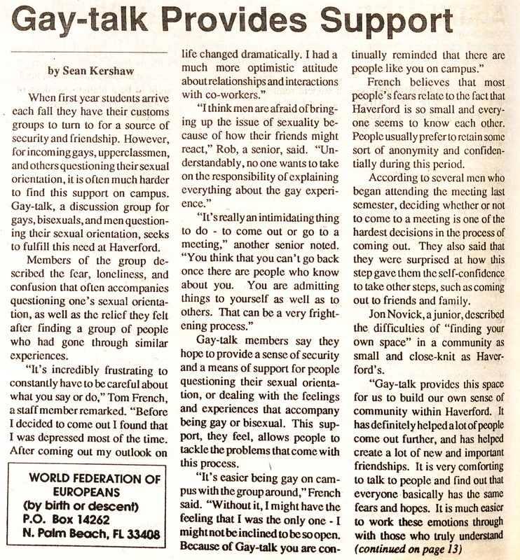 Gay-talk Provides Support Gay-talk Provides Support