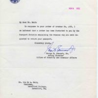 Letter to Ira De. A. Reid, November 9, 1952