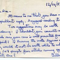 Letter to Ira De. A. Reid, December 16, 1952
