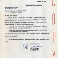 Copy of Letter to R. B. (Ruth B.) Shipley, December 14, 1952