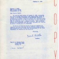 Blind Carbon Copy of letter to Drayton M. Smith, HC Class of 1945, February 3, 1955