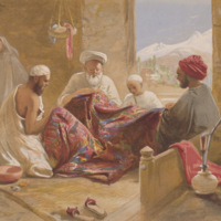 Kashmir Shawl Factory – This chromolithograph is taken from William Simpson’s ‘India: Ancient and Modern’ . Year 1867