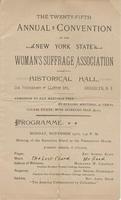 25th Annual Convention Program of the New York State Woman Suffrage Association