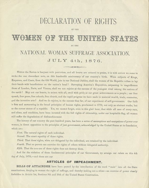 Declaration of Rights of the Women of the United States