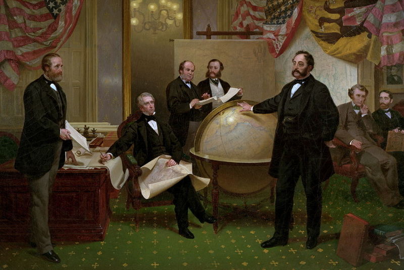The signing of the 1867 Alaska Treaty