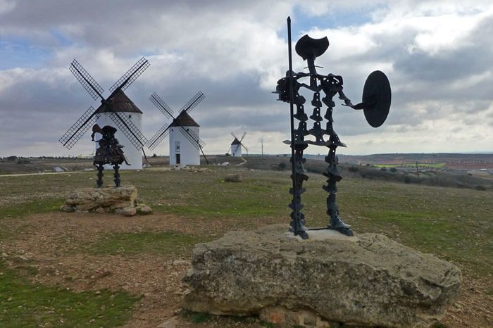 Statues of Don Quixote and Sancho with Windmills