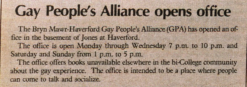Gay People's Alliance opens office