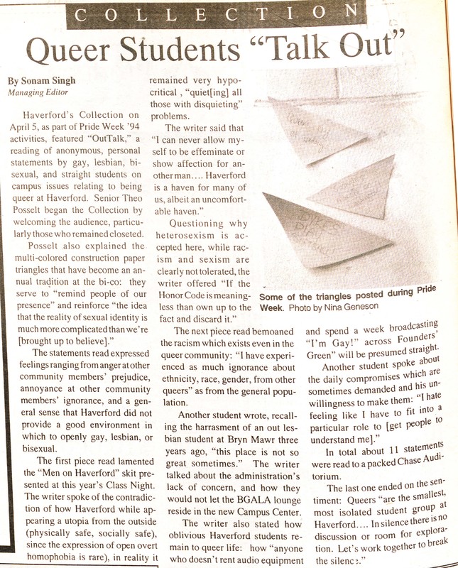 Queer Students "Talk Out"